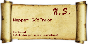 Nepper Sándor névjegykártya