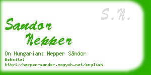 sandor nepper business card